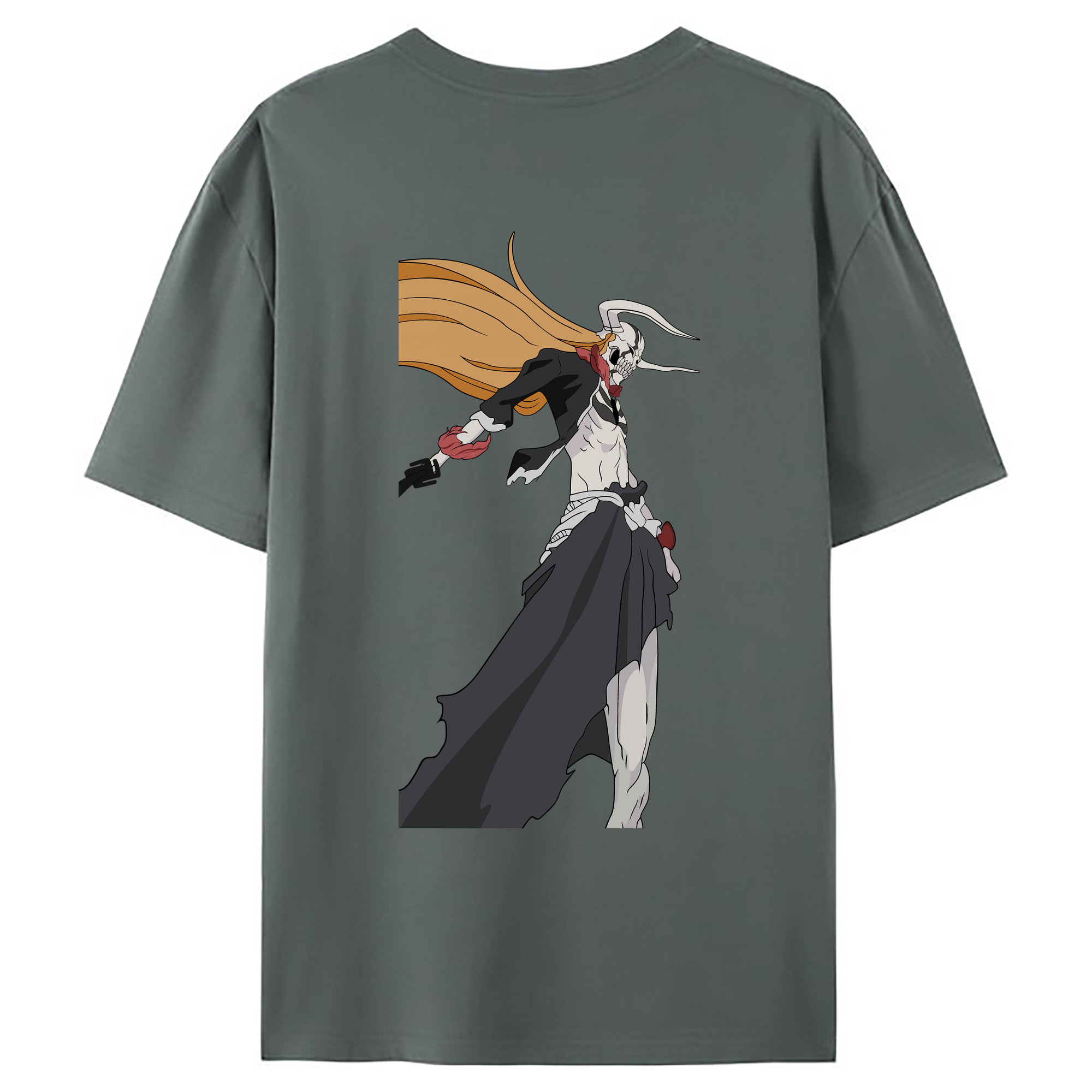 （画像用） ブリーチ 黒崎一護（くろさき いちご）BLEACH Kurosaki Ichigo 綿100％ メンズ半袖Tシャツ（バックプリント） 通気性